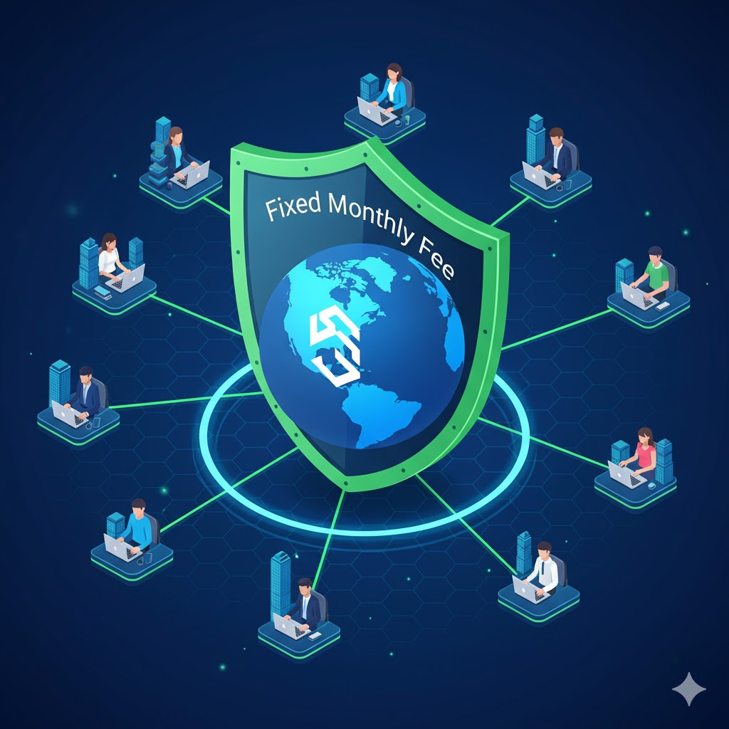 The True Cost Comparison: Local Hire vs Remote Engineer Dispatch 3 Global network illustration with remote engineers connected to a business hub via clean, stable lines, symbolizing the predictable R.E.D. model.