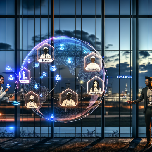 Benefits of Outsourcing Software Development for Faster, Cost-Effective Projects 17 A modern, cinematic wide-shot digital illustration representing the benefits of outsourcing software development for businesses: a sleek glass-walled office at dusk in the foreground, where a focused product manager and a company executive stand beside a large semi-transparent holographic globe. Around the globe float glowing, connected nodes symbolizing partner development teams located across different continents (subtle diverse silhouettes at desks in the background of each node), each with thin luminous lines of code and data streaming between them. In the foreground, the local team is small but strategic: one person pointing at a glowing timeline and budget graph, another reviewing a tablet showing milestones and KPIs, emphasizing cost efficiency, focus on core business, and faster time-to-market. The remote teams appear as confident, diverse developers working in different environments (a night-lit high-rise office, a cozy home office, a tech hub coworking space), all connected by the same luminous network, suggesting 24/7 development cycles and access to global talent. Visual cues for benefits: – Speed: subtle motion blur on some data streams, a progress bar rapidly filling on a hovering interface. – Quality and expertise: clean, well-organized screens with complex but elegant code, UI mockups, and architecture diagrams. – Scalability and flexibility: holographic sliders showing “team size” and “features” being adjusted fluidly. – Risk management: shield-like icon integrated into the holographic UI, calm, confident expressions, balanced composition. – Collaboration and communication: video call windows and shared whiteboard sketches floating in the air near the globe. Art style: high-end digital illustration, semi-photorealistic with a tech-corporate aesthetic, clean lines, slightly futuristic interfaces, no cyberpunk grunge. Composition: central focus on the glowing globe and data network, local team in the near foreground on one side, remote teams subtly visible within the nodes around the globe. Perspective: slightly elevated angle, giving a strategic, “big-picture” view. Color palette: cool blues and teals for technology and connectivity, with accents of vibrant cyan and soft magenta in the data streams and holograms; warm, soft golden interior lighting on the local team to suggest trust, partnership, and professionalism. Lighting: dramatic but not dark, with a dusk cityscape outside the windows, reflections on the glass, and a calm, confident, forward-looking mood. No text or logos anywhere in the image.