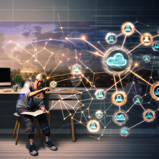 How to Plan a Remote Software Engineering Career Path Successfully 9 A remote software engineer thoughtfully mapping out a long-term career path, blending a real-world home office with a futuristic digital roadmap interface. The main subject is a mid-career engineer (gender-ambiguous or subtly androgynous, globally relatable, casual attire) sitting at a clean, modern desk in a cozy, well-lit home workspace. A laptop is open in front of them, but the key focus is a large semi-transparent holographic career roadmap projected above and around the desk. The holographic roadmap stretches into the distance like a glowing path made of interconnected nodes and branches, symbolizing different stages of a remote engineering career: starting roles, specialization tracks (backend, frontend, DevOps, data, etc.), senior and staff positions, leadership paths, and independent/freelance options. Each node is represented by simple, abstract icons (no text), such as laptop symbols, cloud icons, gears, network patterns, and people silhouettes for collaboration and mentoring. Some nodes glow more brightly, showing deliberate, strategic choices, while faint alternate paths branch off, hinting at flexibility and experimentation. In the background, subtle elements emphasize remote, global work: a large world map on a wall with soft glowing connection lines, or faint outlines of different city skylines and time zones in the distance, all integrated into the holographic interface. On the desk, there are a few thoughtfully placed items: a notebook with sketched flowcharts, a mug, headphones, and a small plant, hinting at balance, focus, and long-term growth. A second monitor shows abstract charts and progress graphs, reinforcing planning and goal-tracking. The engineer’s posture is engaged and reflective, one hand lightly touching or dragging a node on the holographic path, suggesting active planning and iterative career design. Their expression is calm, focused, and optimistic, conveying intention and confidence rather than stress. Art style: high-end digital illustration, semi-realistic with clean lines and a slightly cinematic feel. Composition: medium-wide shot, three-quarter angle from slightly above the desk, allowing clear view of the person, the workspace, and the roadmap stretching forward, almost like a path into the future. Color palette and lighting: warm, inviting interior light (soft oranges and neutrals) contrasted with cool, futuristic holographic blues, teals, and purples. Gentle rim lighting from the holographic interface reflects on the engineer’s face and hands, suggesting inspiration and clarity. Overall mood: inspiring, strategic, forward-looking, and empowering, capturing the idea of intentionally planning a remote engineering career path in a flexible, global, tech-driven world.